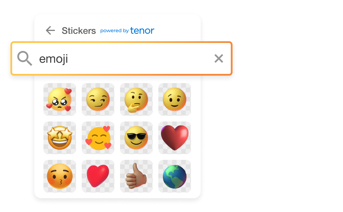 Emoji search panel in Visla for adding emotional and visual emphasis to video scenes